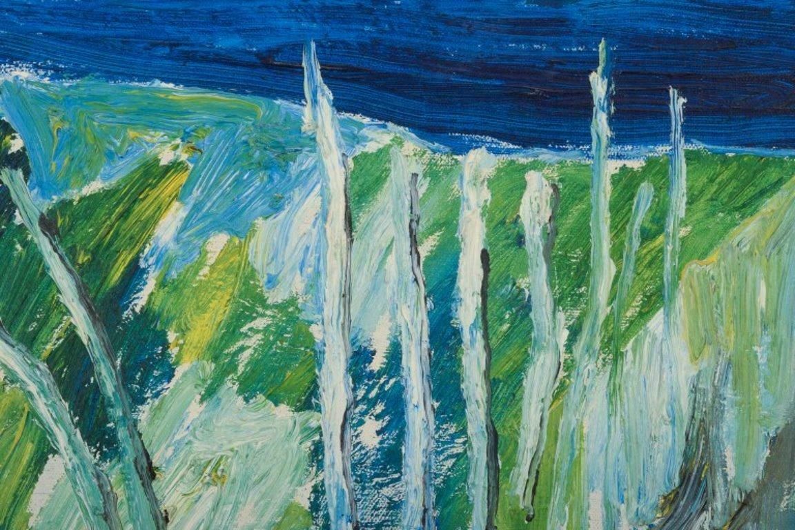 örjan Wikström, Swedish Artist. Oil On Canvas. Abstract Composition. photo Art