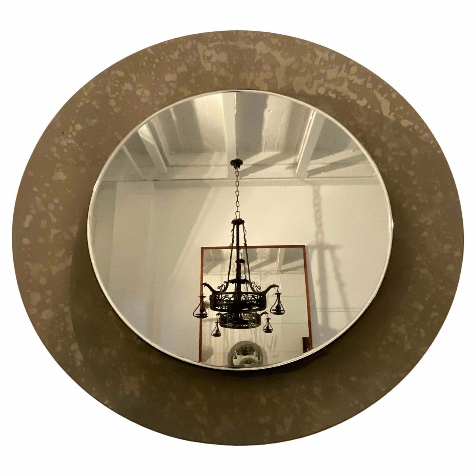 Fontanarte   Erwing Burger   Hanging Mirror   Curved And Etched Glass. photo for sale