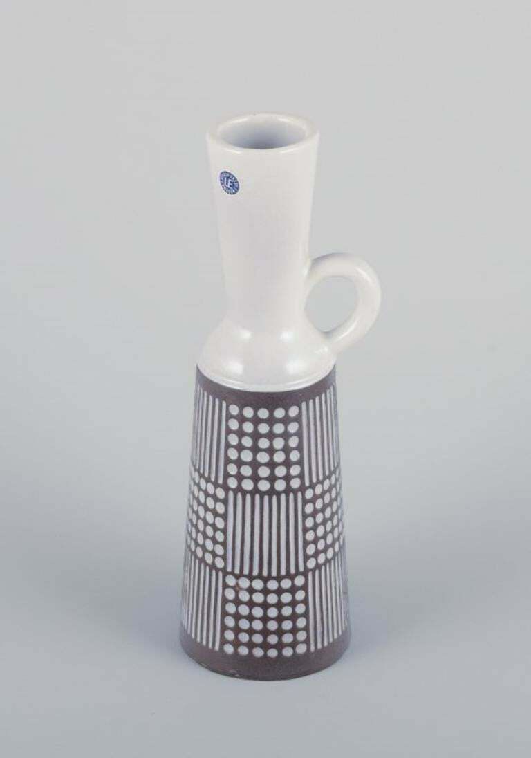 Mari Simmulson For Upsala Ekeby. "Ruta" Pitcher/Vase In Ceramic. photo for sale
