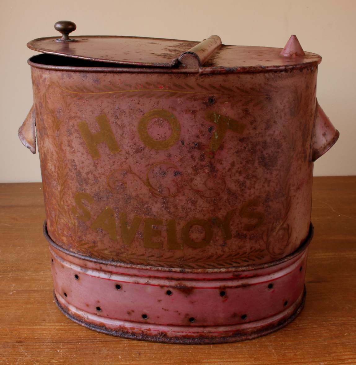 Street Vendor Hot Saveloy Steamer. Tin Toleware Hot Dog Sausage Cooker.