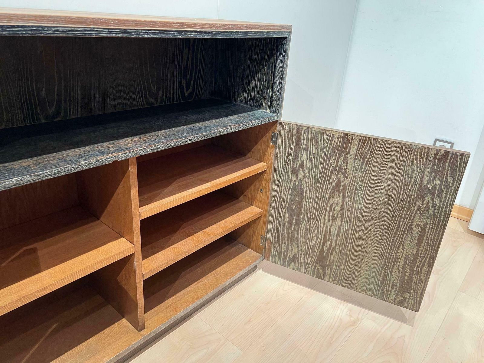 photo vintage Art Deco Office Cabinet, De Coene Frères, Limed Oak, Belgium Circa 1935