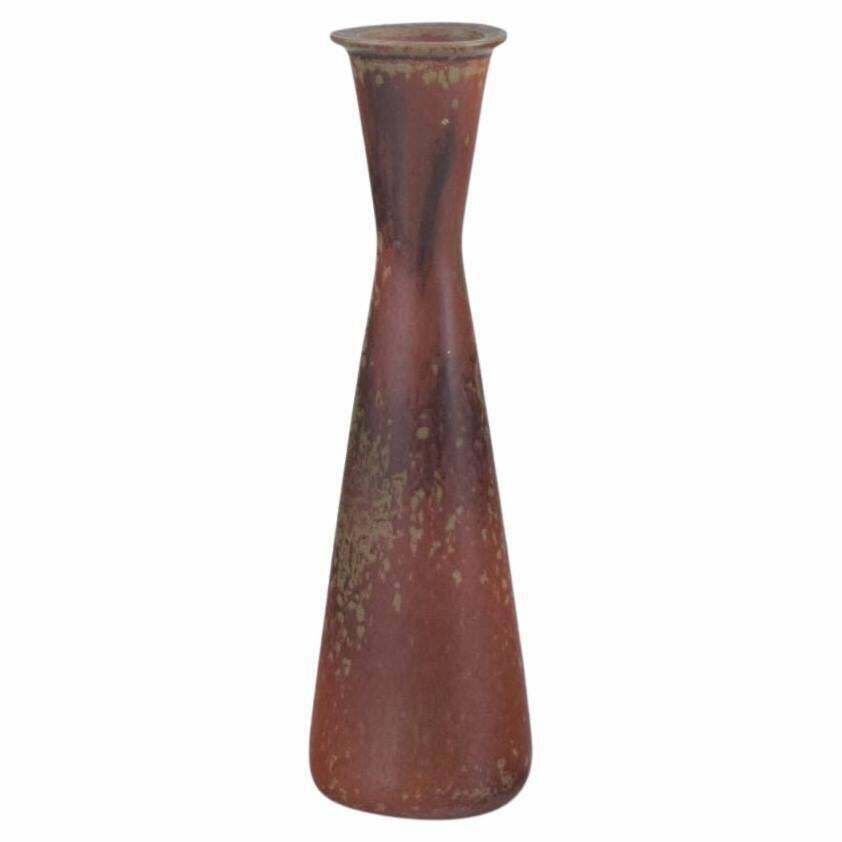 Gunnar Nylund For Rörstrand. Ceramic Vase With Glaze In Brownish Tones.