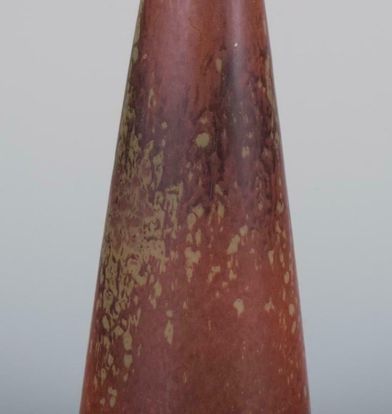 Gunnar Nylund For Rörstrand. Ceramic Vase With Glaze In Brownish Tones. photo for sale