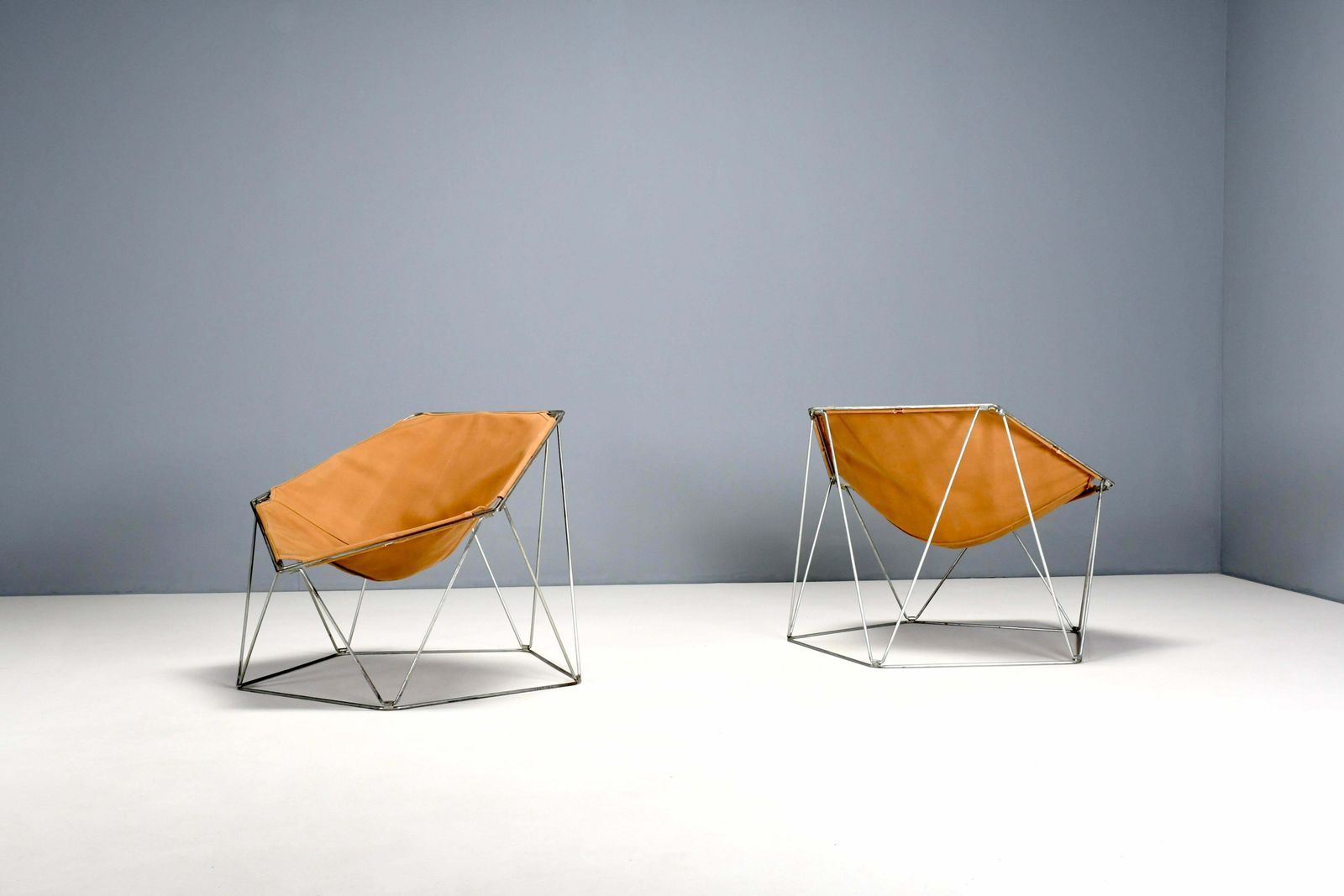Furniture Early Ocher Canvas Penta Chairs By Jean Paul Barray & Kim Moltzer For Bofinger photo