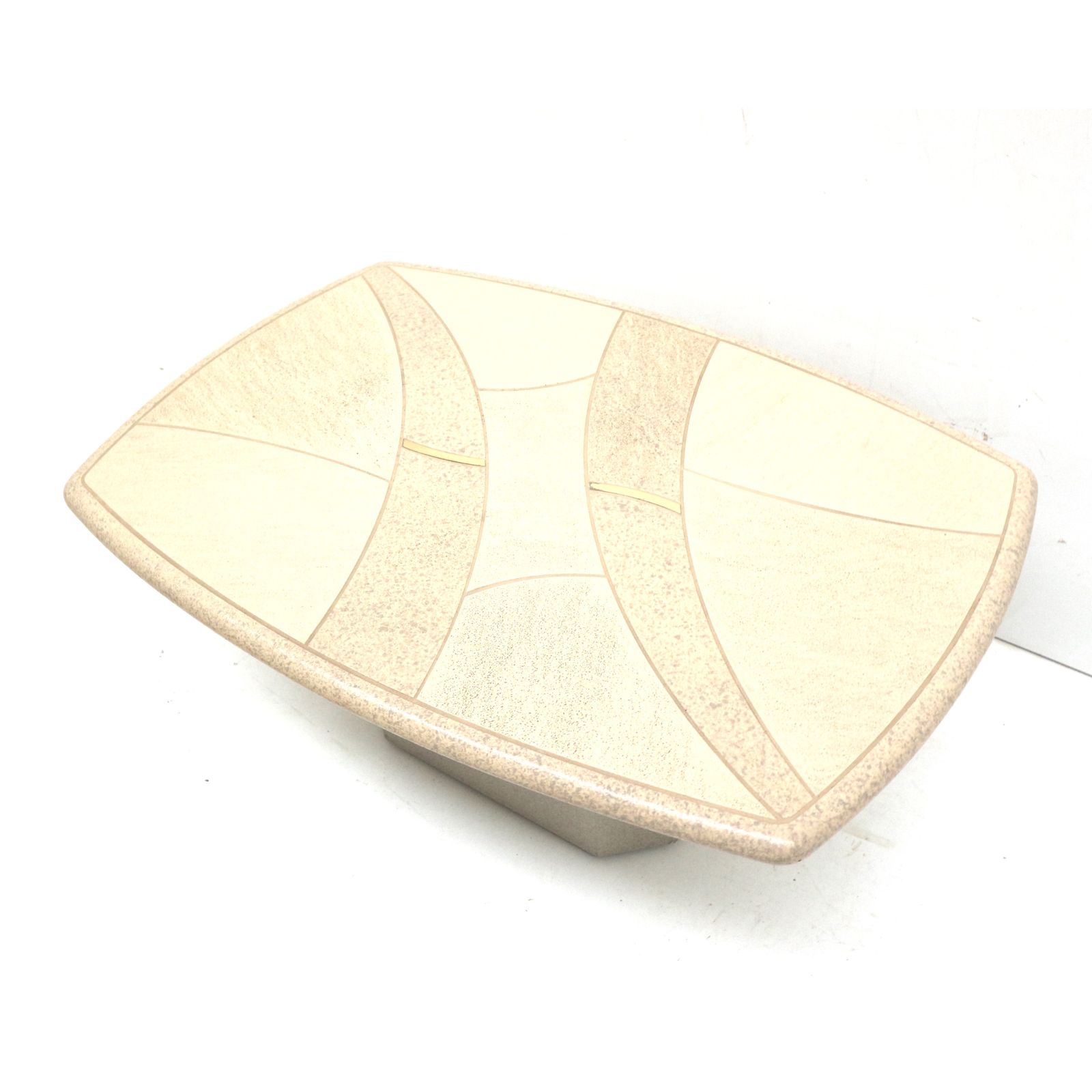 Vintage Travertine Coffee Table With Brass Details Made In The 1970s photo for sale