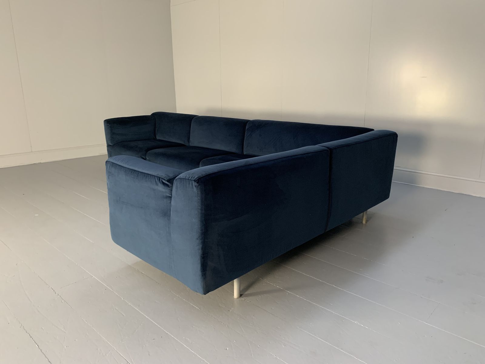 Cassina “250 Met” L Shape Sectional Sofa – In Navy Blue Velvet photo 7900.0