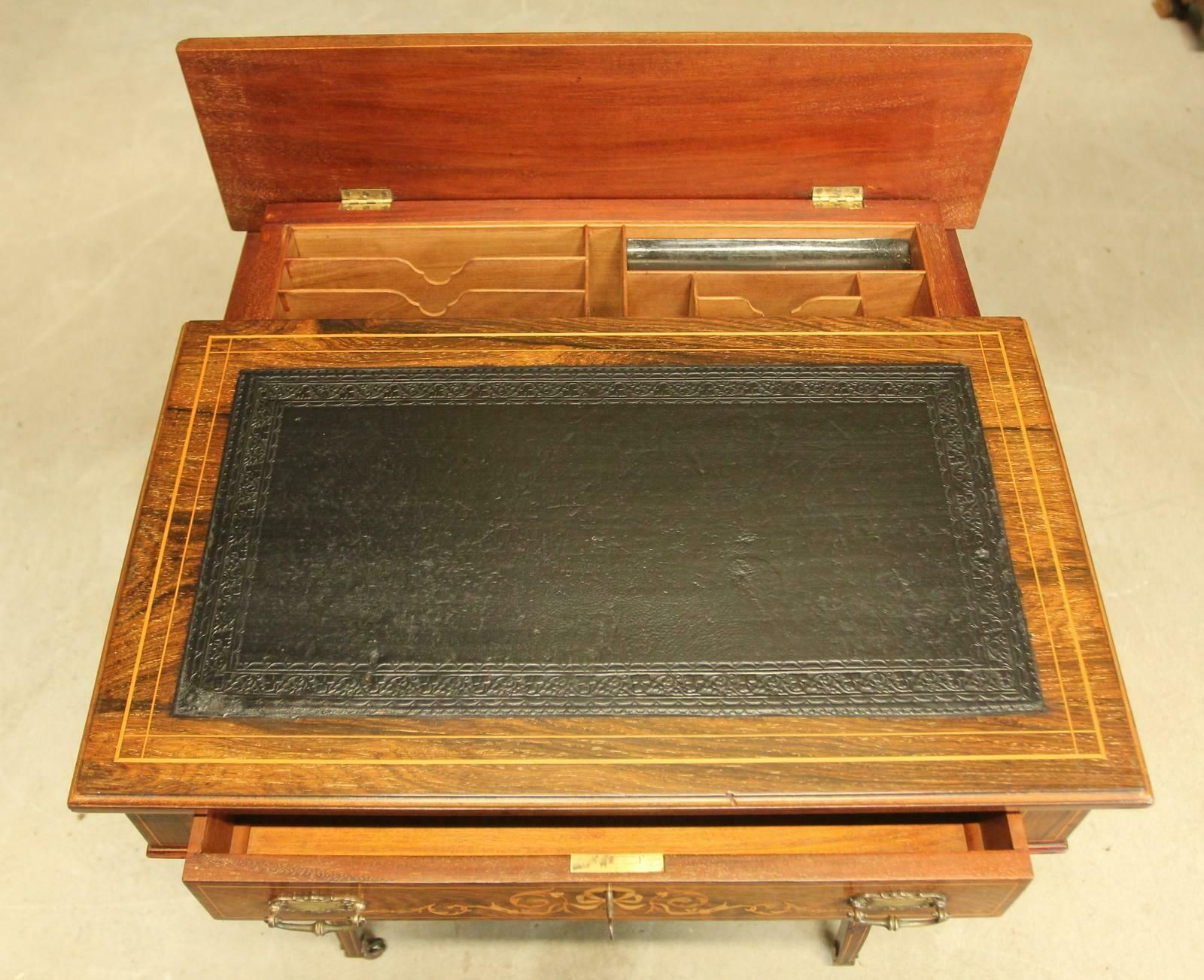 Victorian Rosewood Davenport, 1800s photo vintage