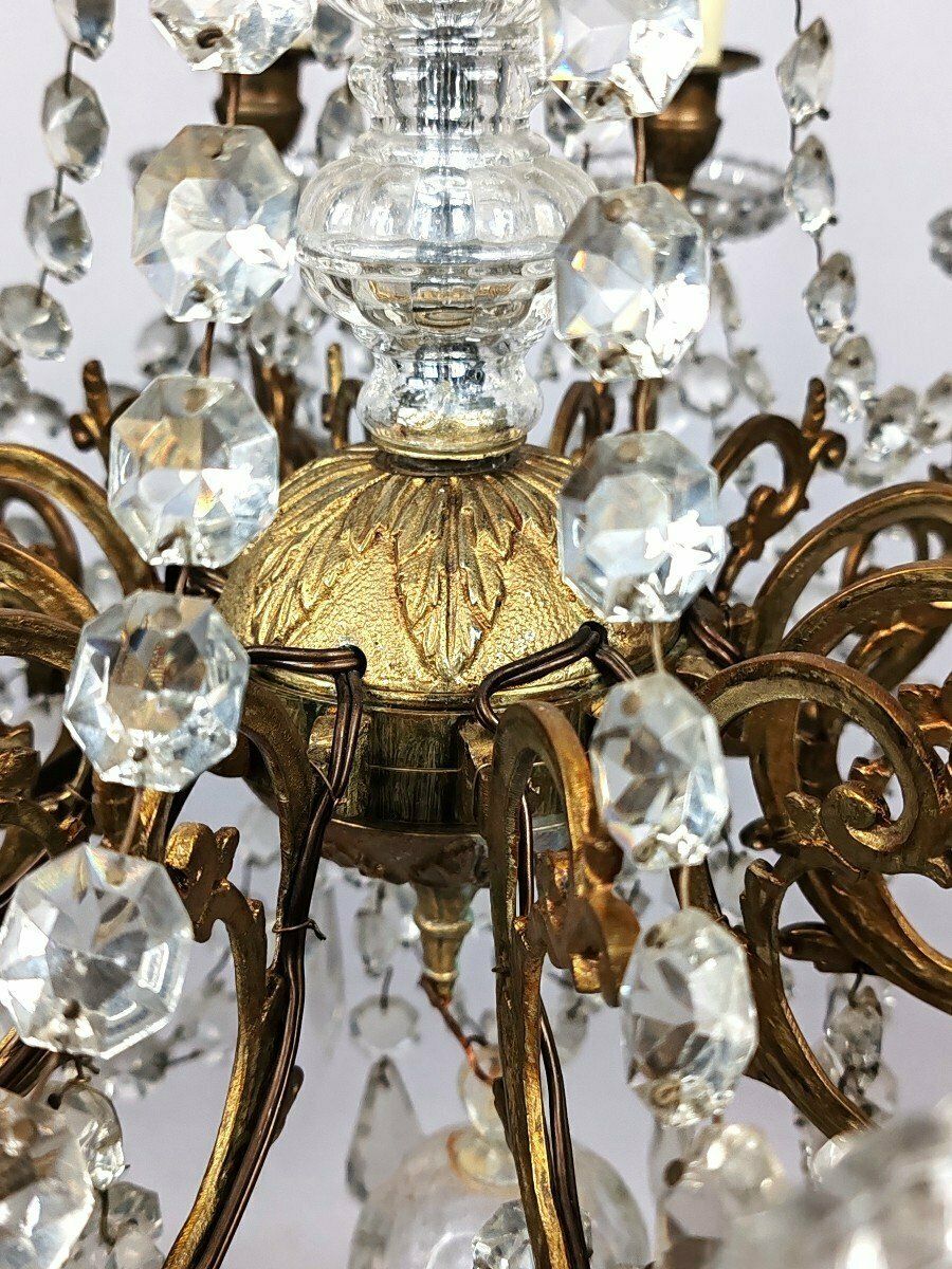 Lustre 12 lumières, verre et cristal photo vinterior
