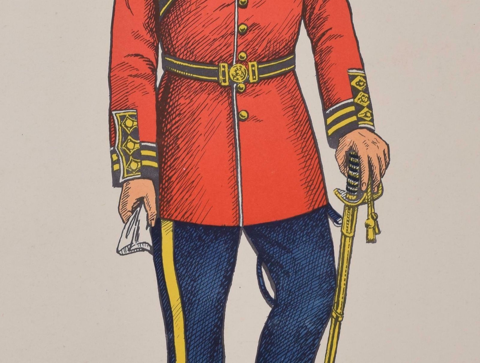 9th Queen's Royal Lancers Officer Institute Of Army Education Uniform Lithograph photo for sale