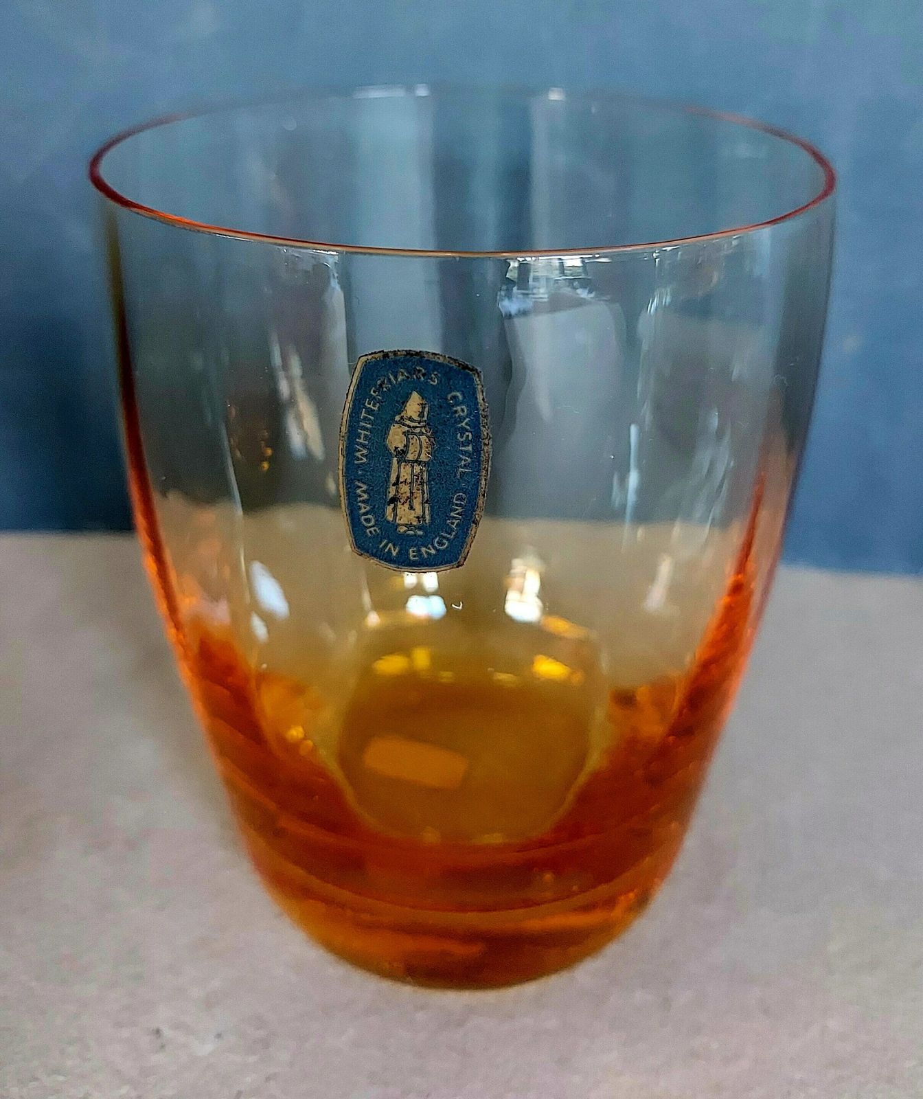 Vintage Whitefriars Crystal Amber Glass Pitcher Set With Four Glasses, 1960's photo 84.0