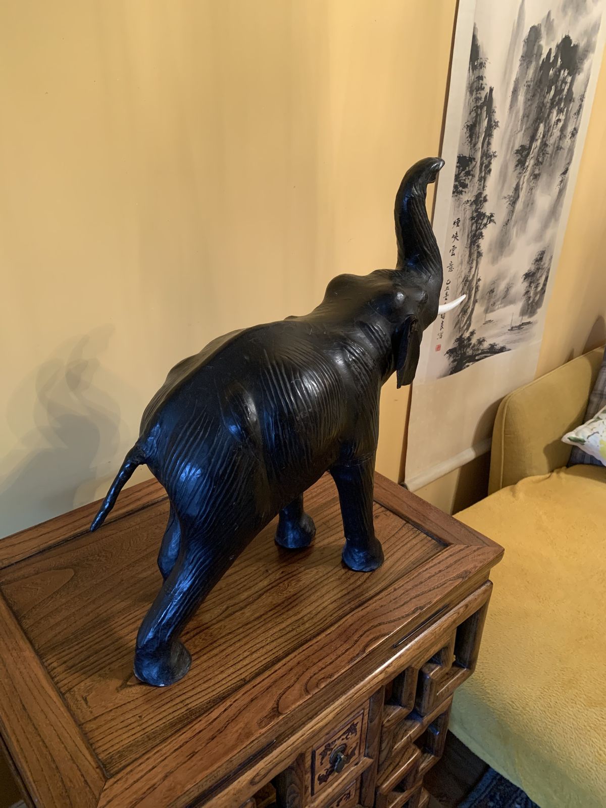 Mid Century Leather Elephant Retailed By Liberty Of London photo furniture