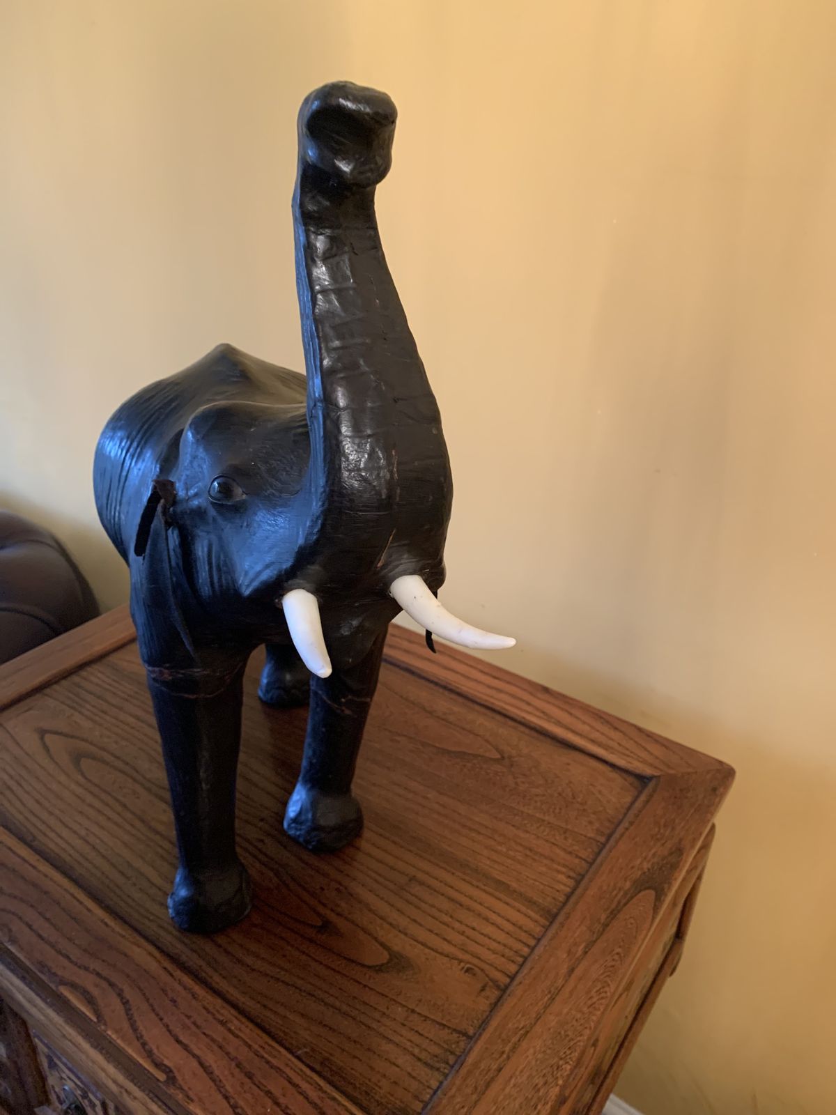 Mid Century Leather Elephant Retailed By Liberty Of London photo for sale