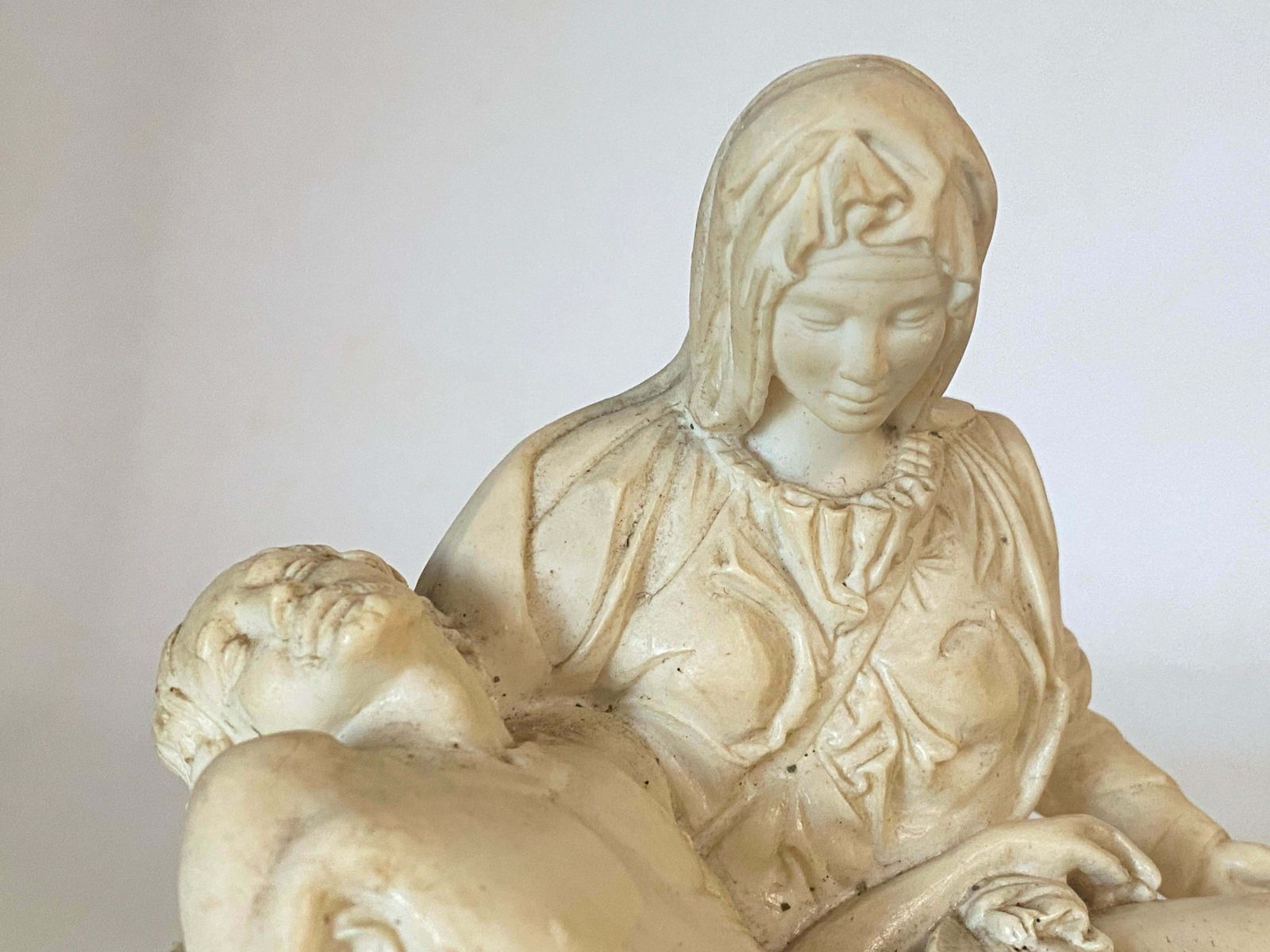 Resin Sculpture Representing La Pieta, White And Black Color France 20th Century photo Home Decor