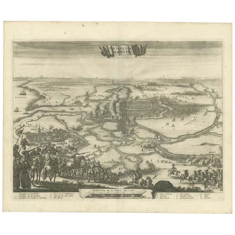 Antique Print Of The Siege Of Alkmaar, City Of Cheese In Holland, C.1700