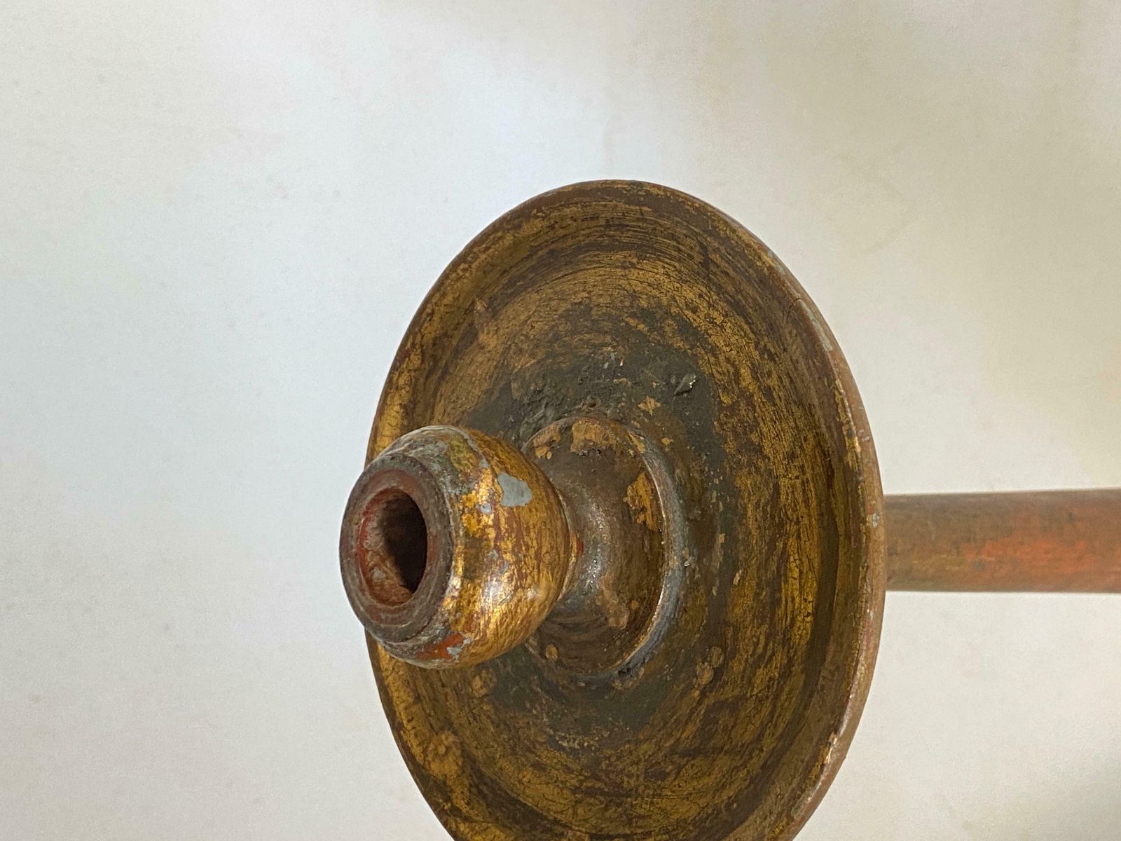 Gillt Wood Candle Holder Or Candlestick France, 1950 photo vintage