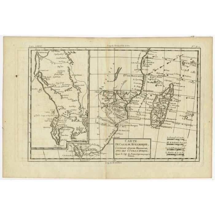 Antique Map Of Mozambique Channel With Madagascar And Inset Of Cape Region, 1780 photo furniture