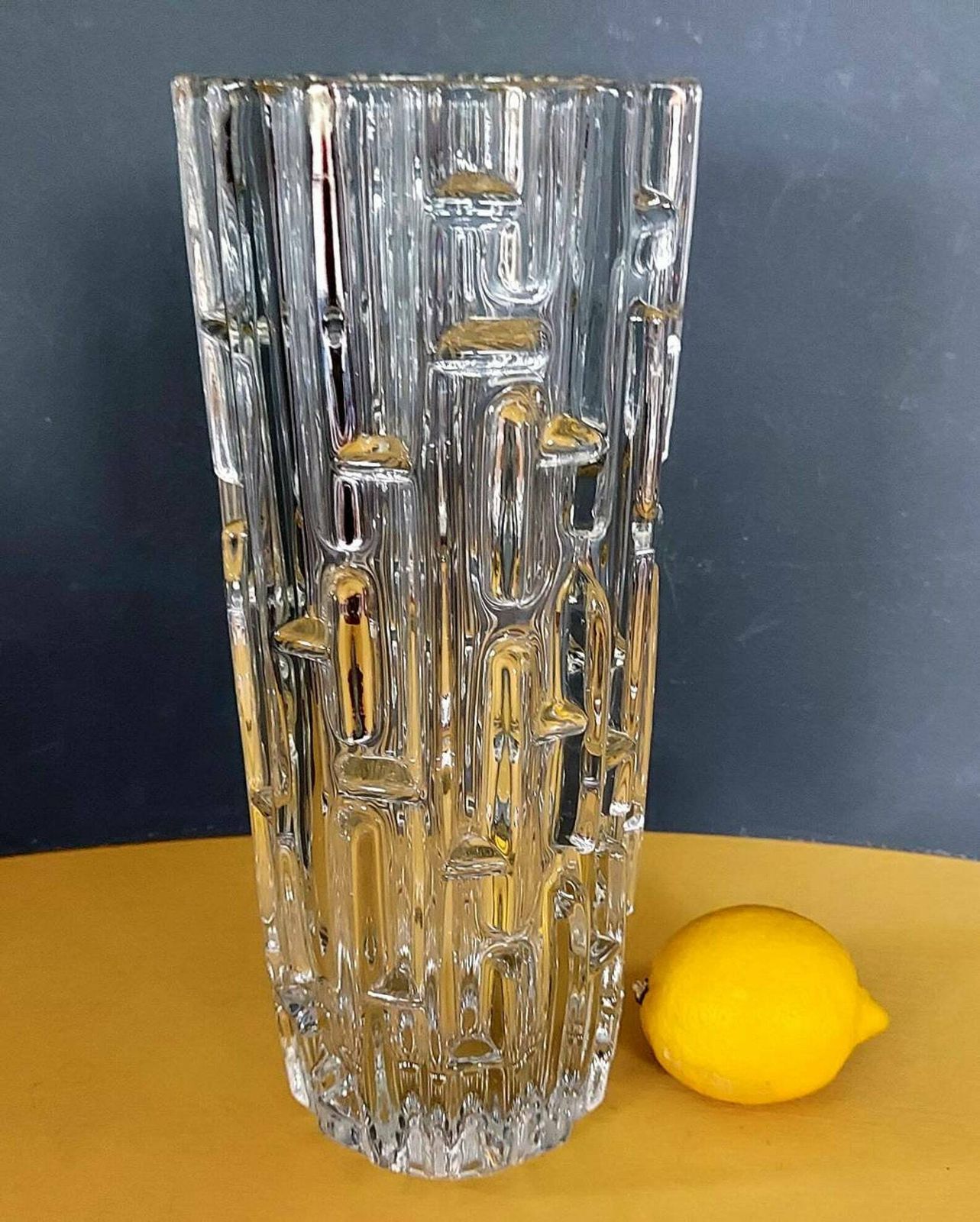 A Stunning 1960's Sklo Union Maze Design Large Glass Vase
