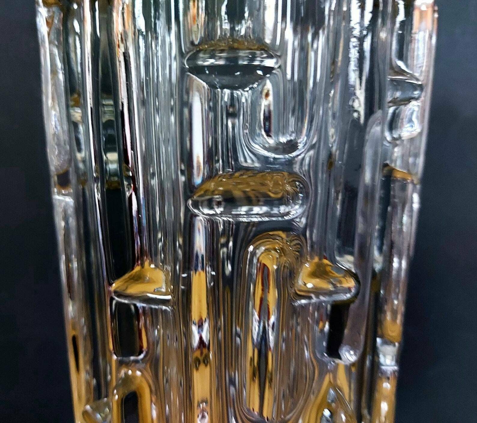 A Stunning 1960's Sklo Union Maze Design Large Glass Vase photo for sale