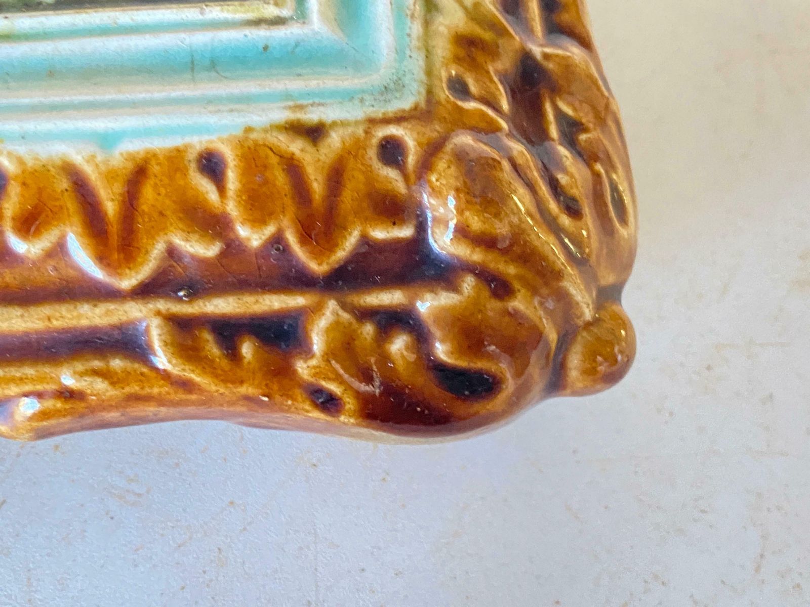 Ceramic Center Table Or Trivet By Jg Givet Art Nouveau Circa 1920 photo vinterior