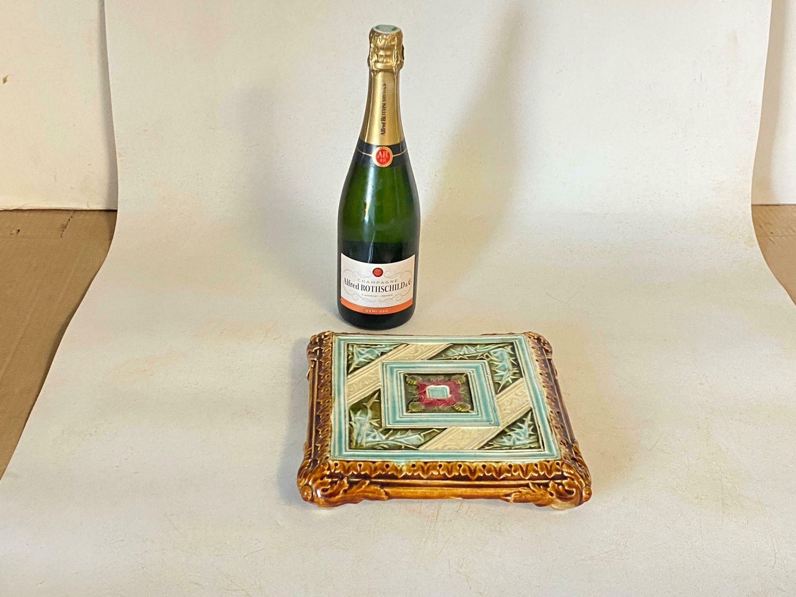 Ceramic Center Table Or Trivet By Jg Givet Art Nouveau Circa 1920 photo buy