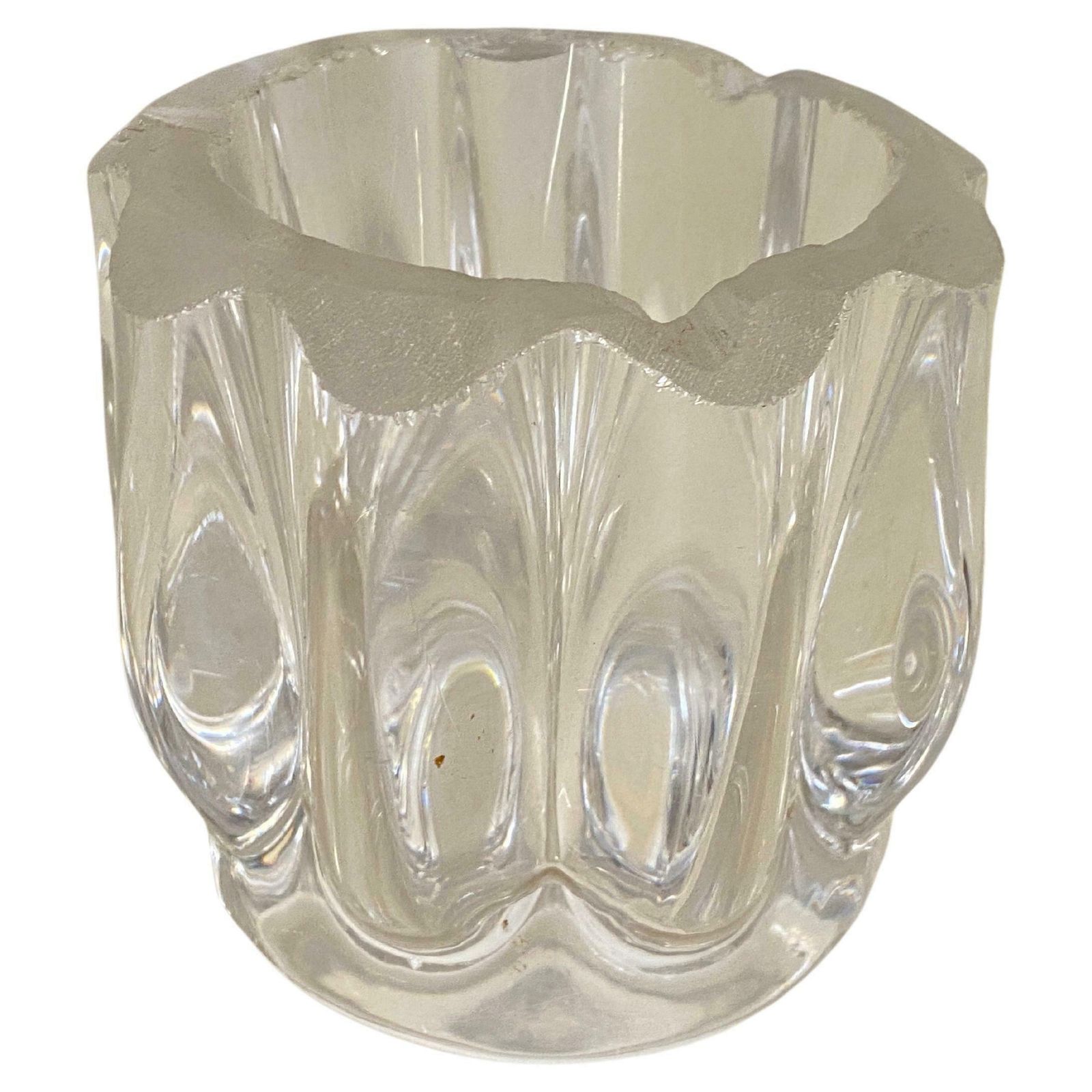Art Deco Molded Glass Ashtray France 1940 Transparent Color Signed photo buy