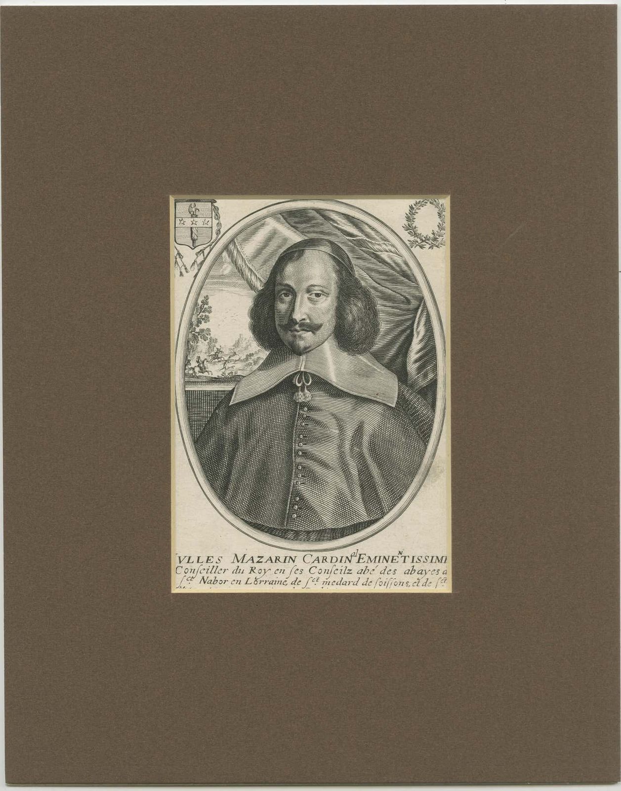 Antique Portrait Of Jules Cardinal Mazarin photo furniture