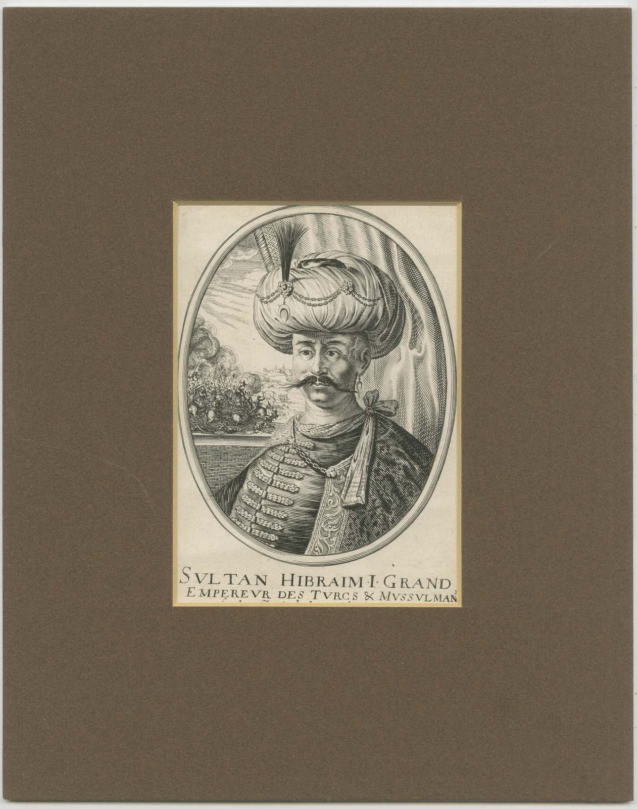 Antique Portrait Of Sultan Ibrahim I, The Ottoman Sultan photo furniture