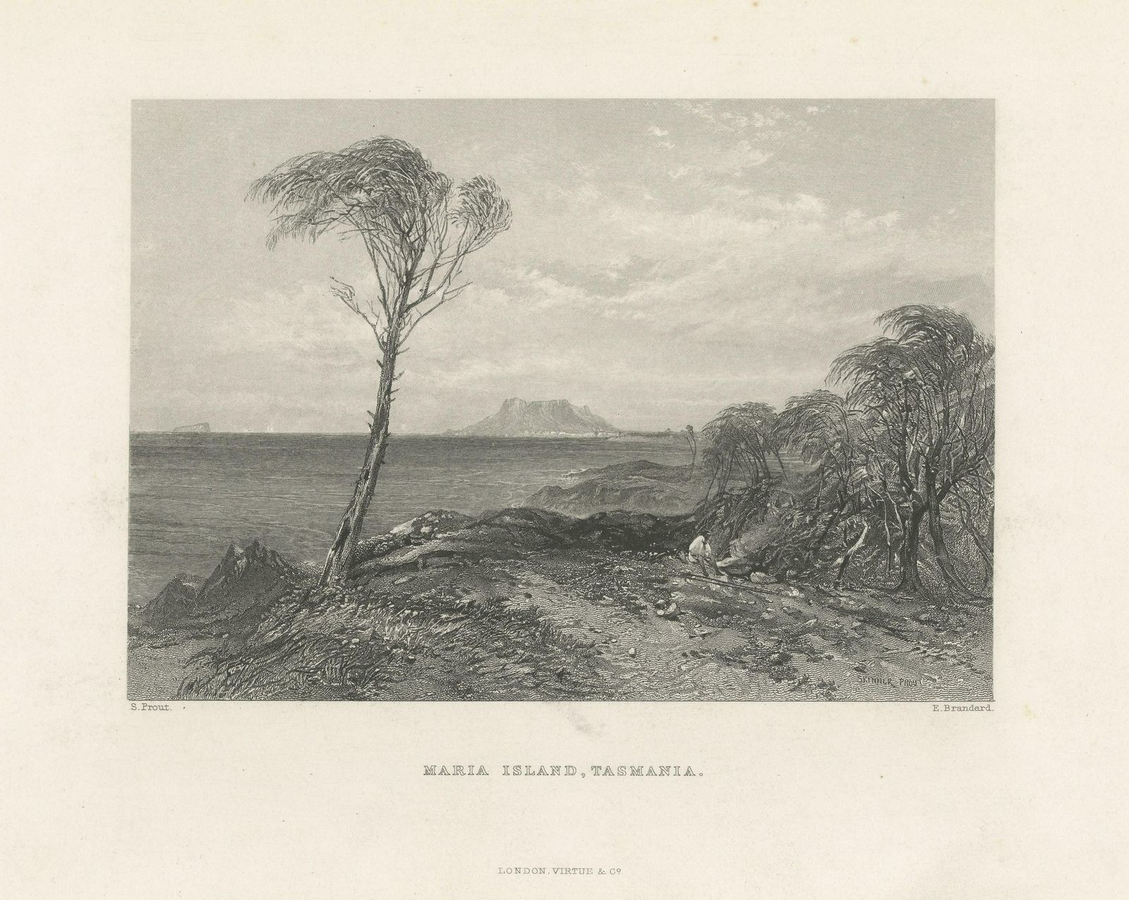 Antique Print Of Maria Island Located In The Tasman Sea photo for sale