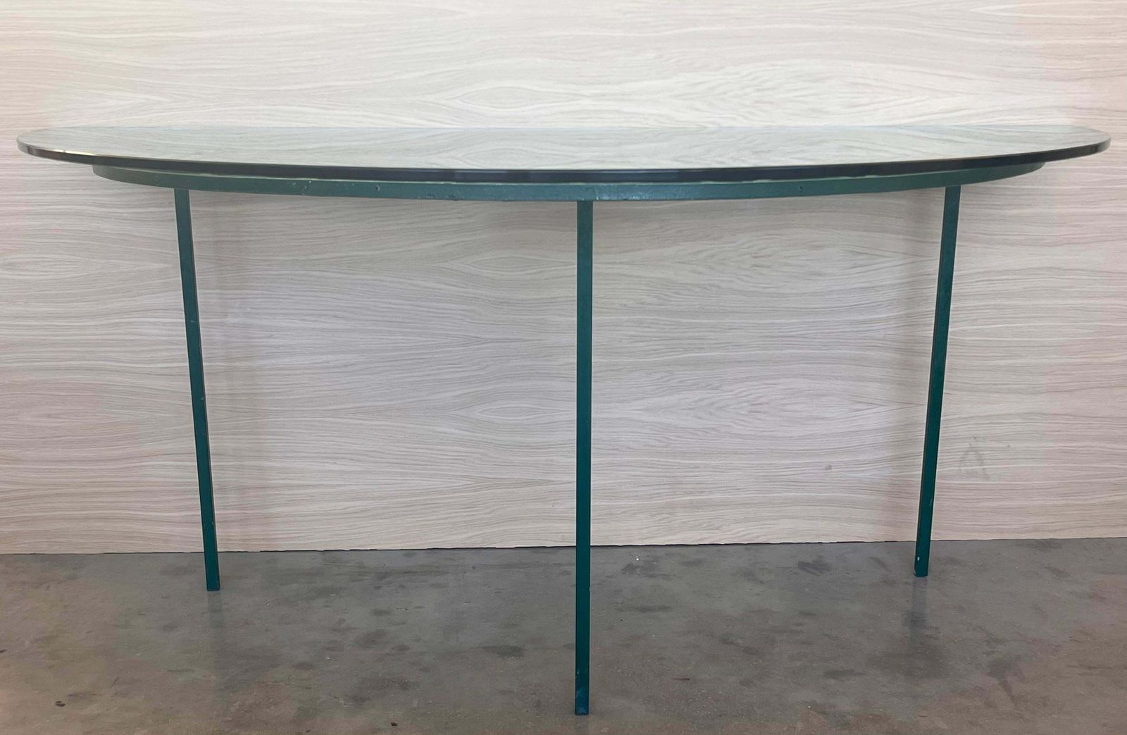 Console demi-lune espagnole en fer forgé vert, XIXe siècle photo furniture