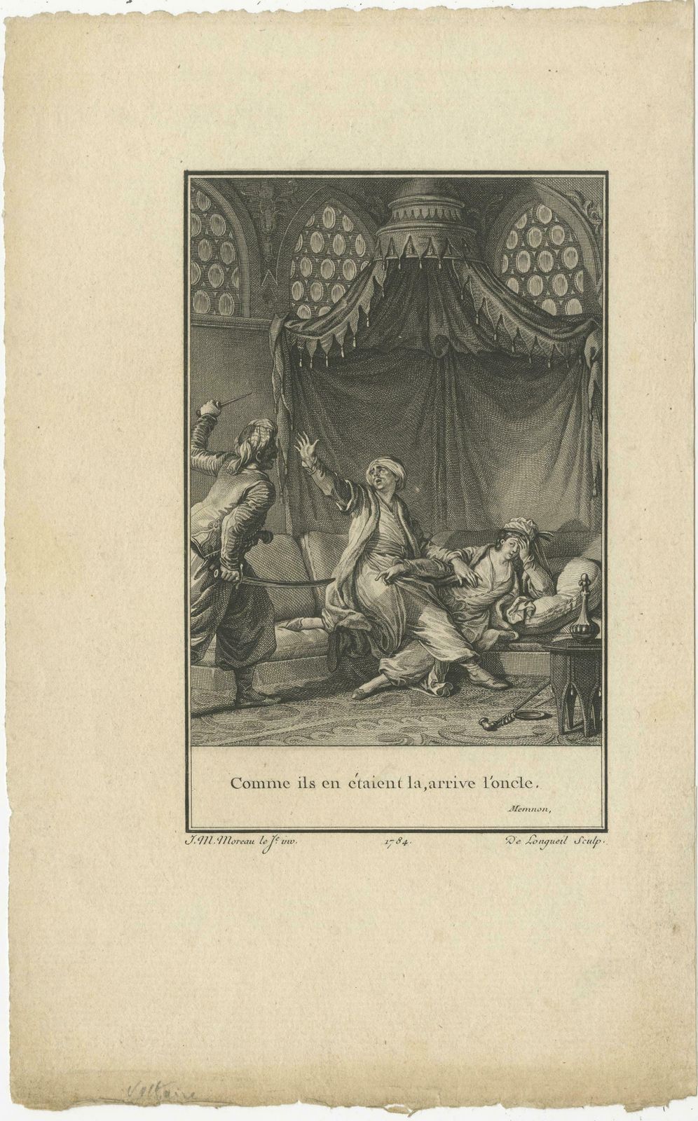 Antique Print Of The Uncle Arriving Made After Moreau photo furniture