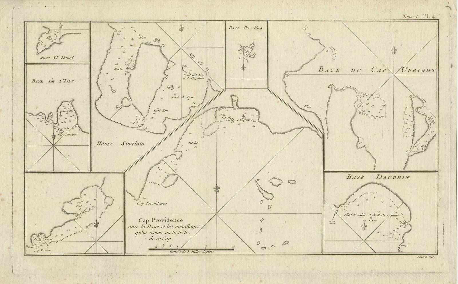 Antique Map Of Cap Providence, St. David's Cove And Surroundings photo for sale