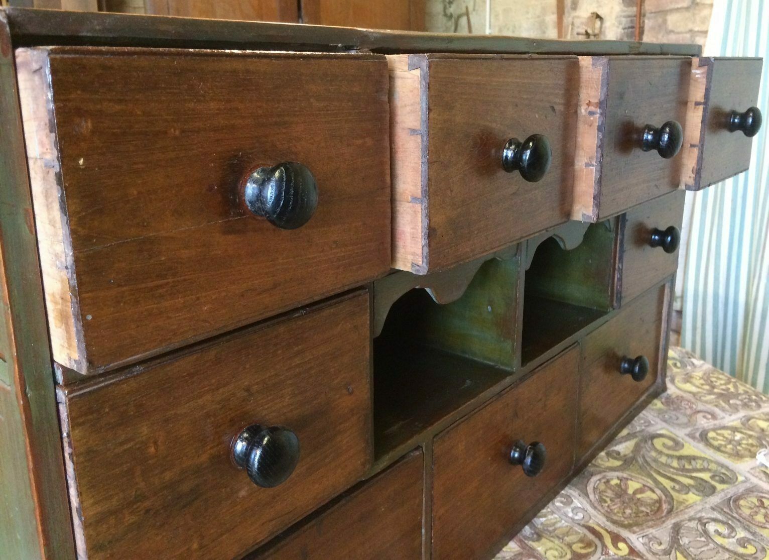 Antique Flight Of Drawers / Kitchen Spice Drawers
