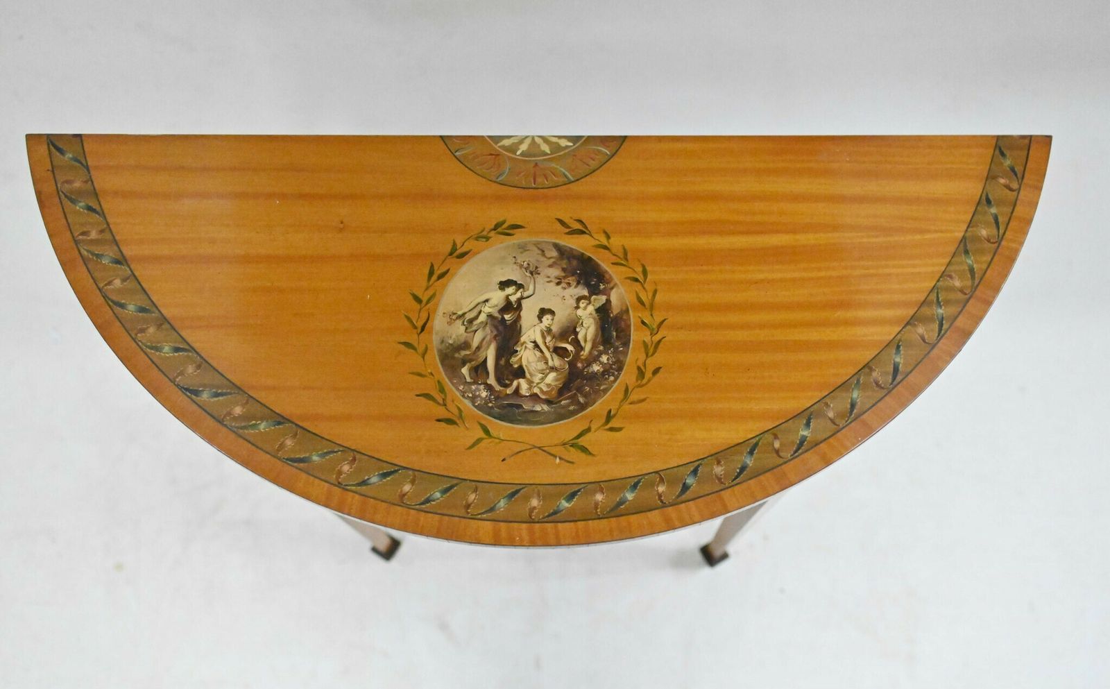 Adams Console Table   Demi Lune Satinwood Hall Tables photo buy