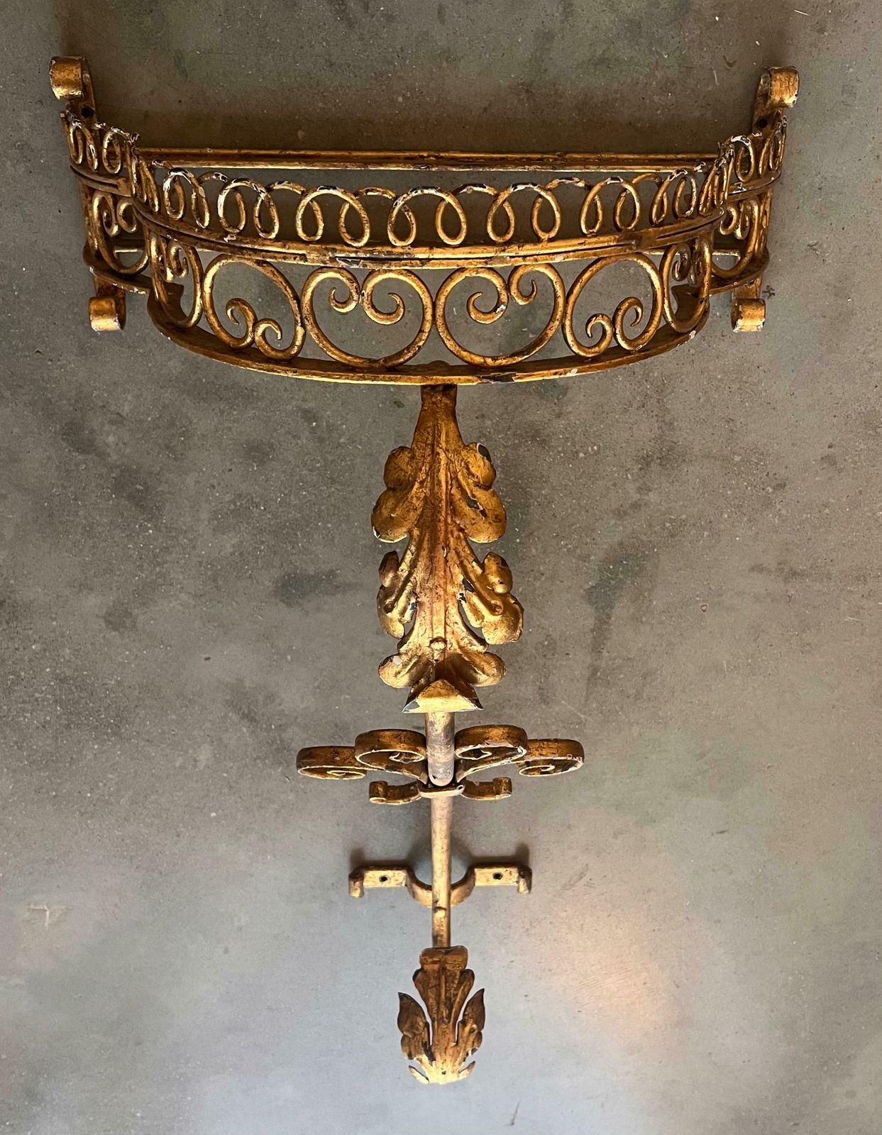 19th Pair Of Gilded French Wrought Iron Console Tables photo Furniture