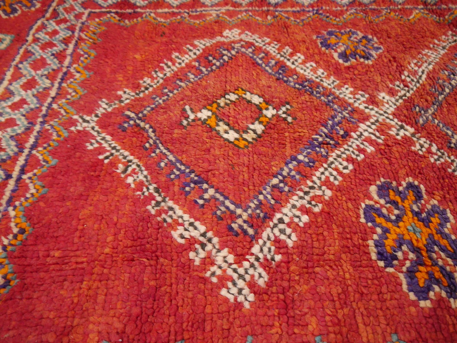 Vintage Rug Boujad 10.9 X 5.6 Ft Moroccan Berber Tribal Carpet 330 X 170 Cm photo for sale