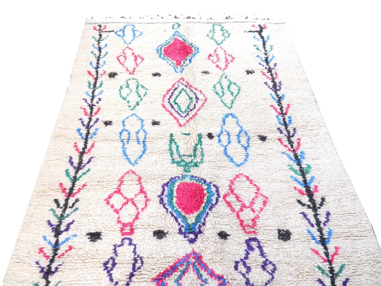 Textiles Vintage Berber Rug Morocco 7.6 X 4.8 Ft Moroccan Art 230 X 145 photo