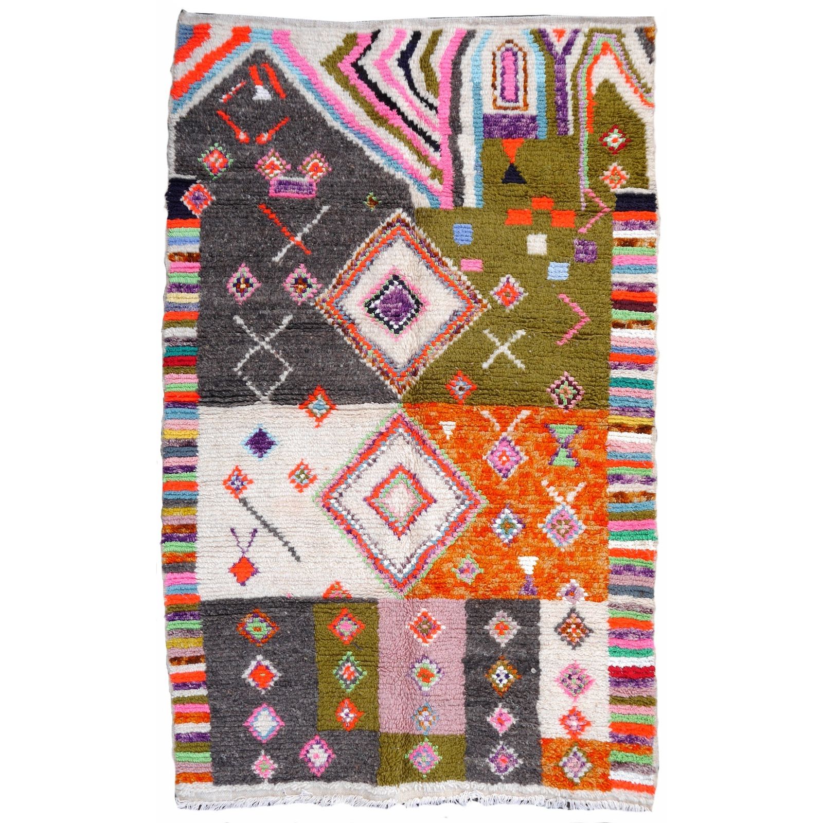 Berber Rug Morocco 7.4 X 4.5 Ft Moroccan Art 225 X 135 Cm