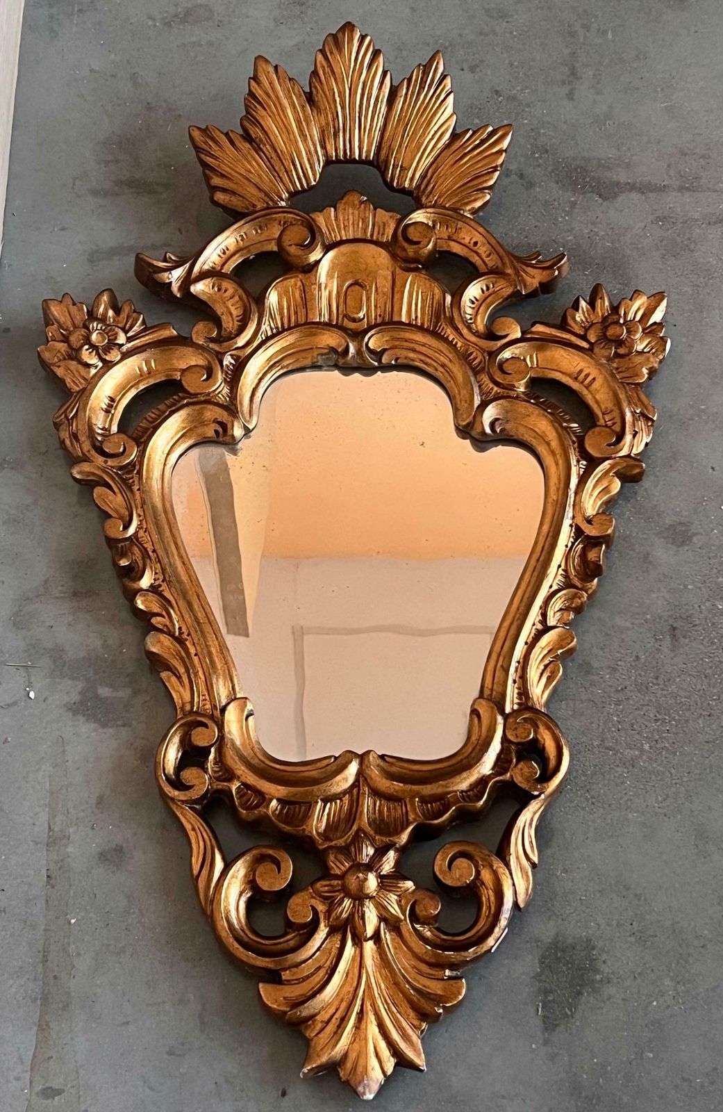 19th Century Antique Gold Cornucopia Mirror photo for sale