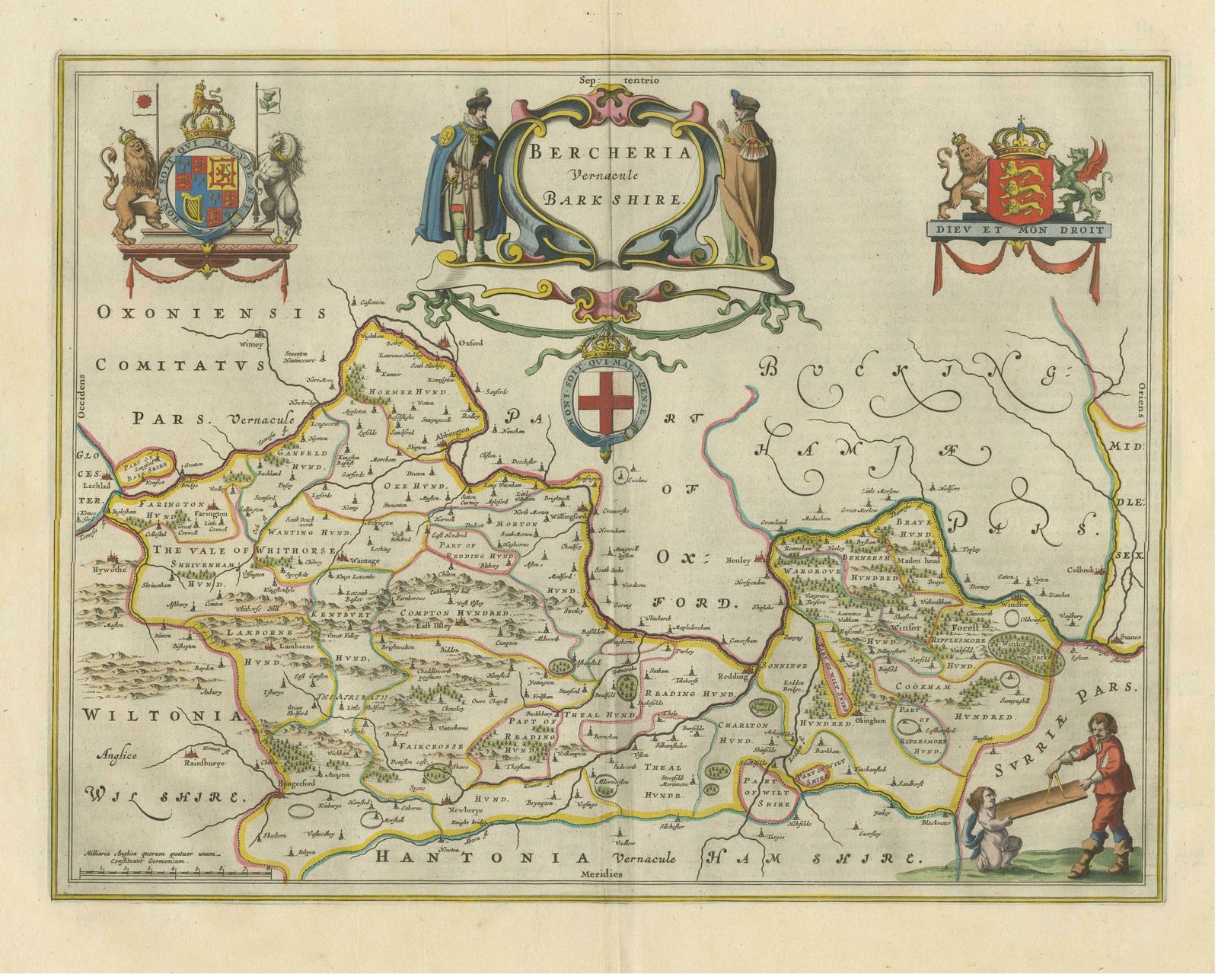 Antique Map Of Berkshire, South East England photo for sale