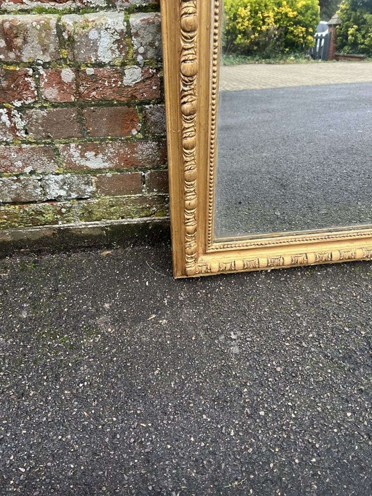 A Wonderful Large Antique French 19th C Shaped Top Gilt Mirror. photo Home Decor