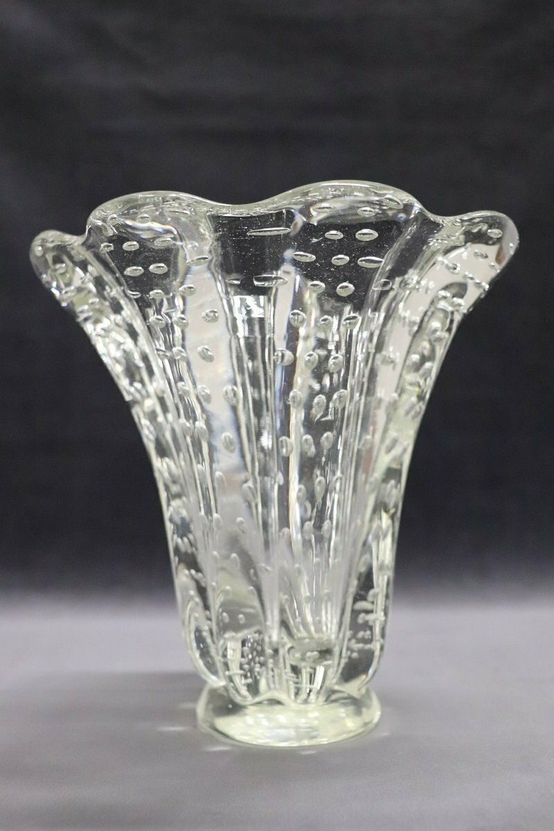 Murano Glass Vase Attributed To Ercole Barovier For Seguso, 1950s photo vinterior