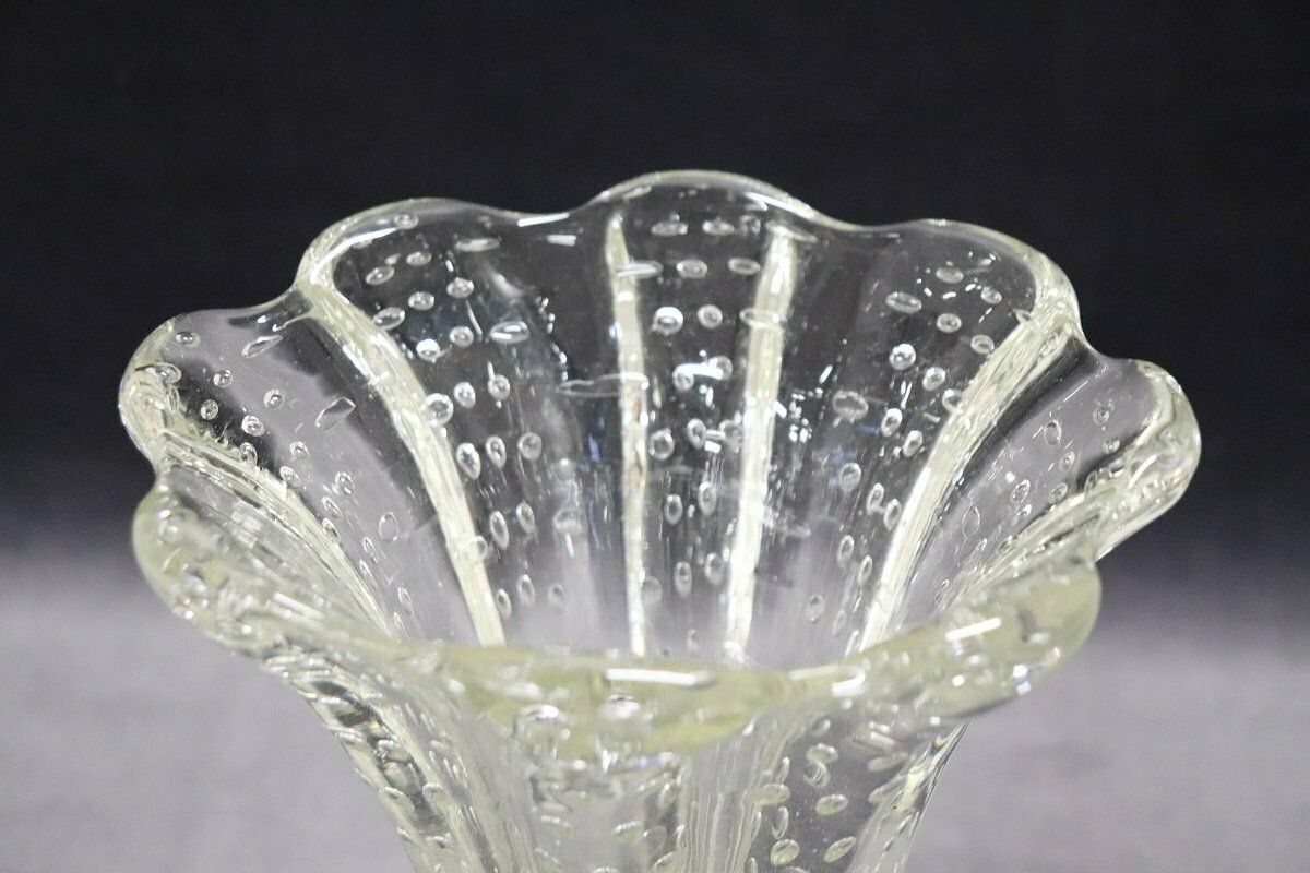 Murano Glass Vase Attributed To Ercole Barovier For Seguso, 1950s photo vintage