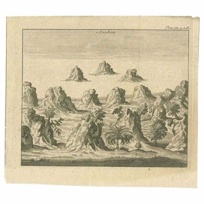 Antique Print Of Ambon, Indonesia, C.1740
