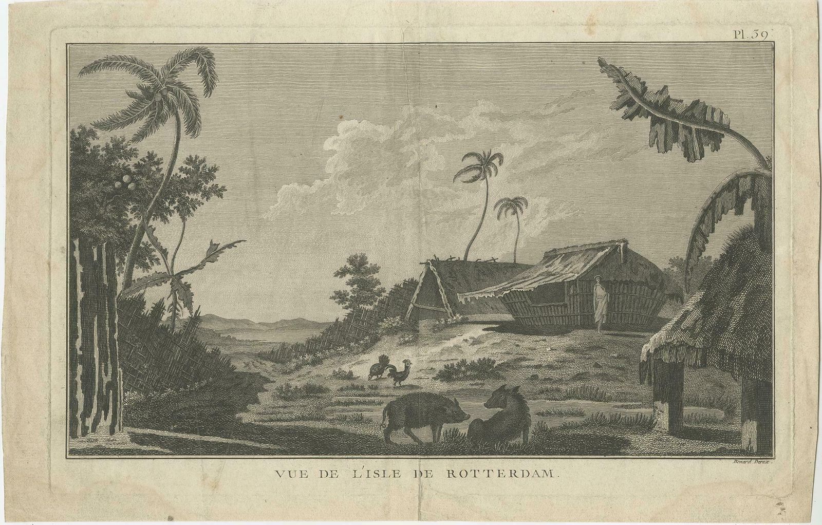 Antique Print Of Rotterdam Island, Nomuka, Tonga photo furniture