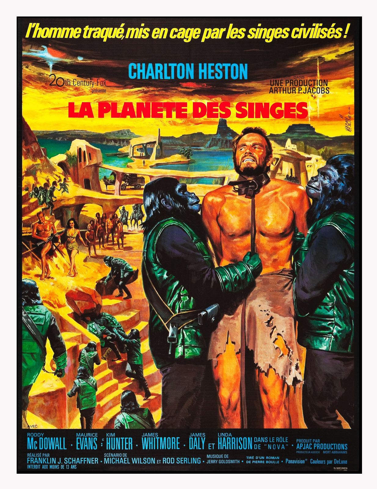 Planet Of The Apes Original Vintage Huge Oversize Film Poster Linen Backed