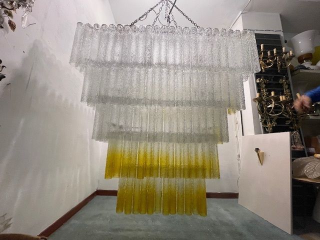 Extra Large Glass Tube Chandelier 24 Lights photo for sale