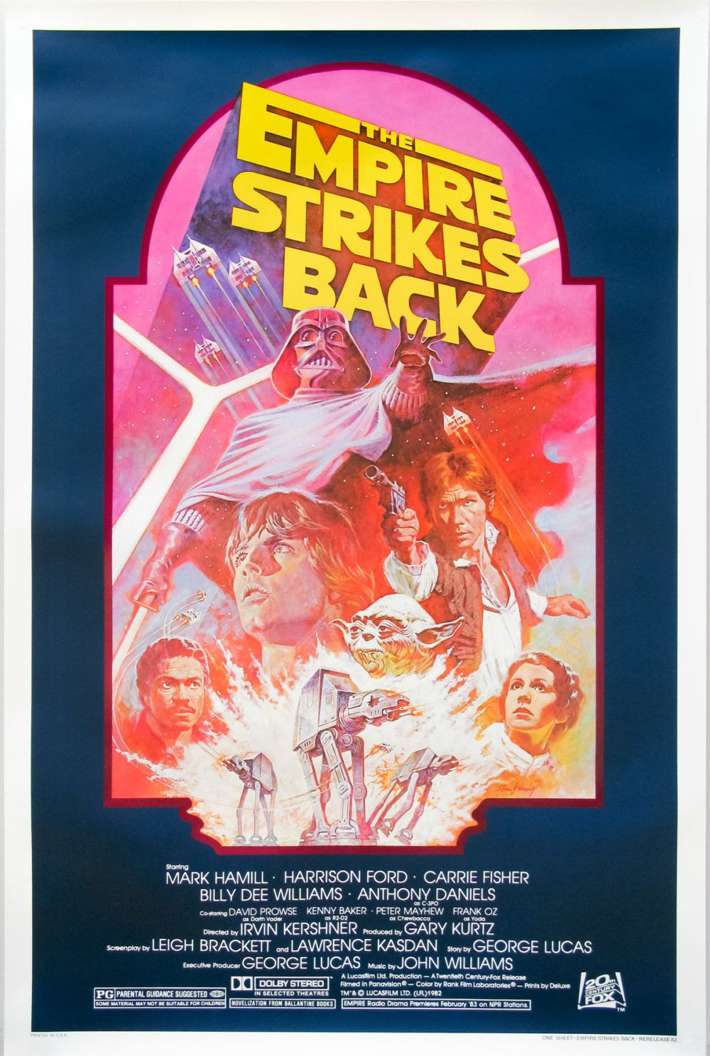The Empire Strikes Back 1982 Vintage Poster Framed In White photo furniture