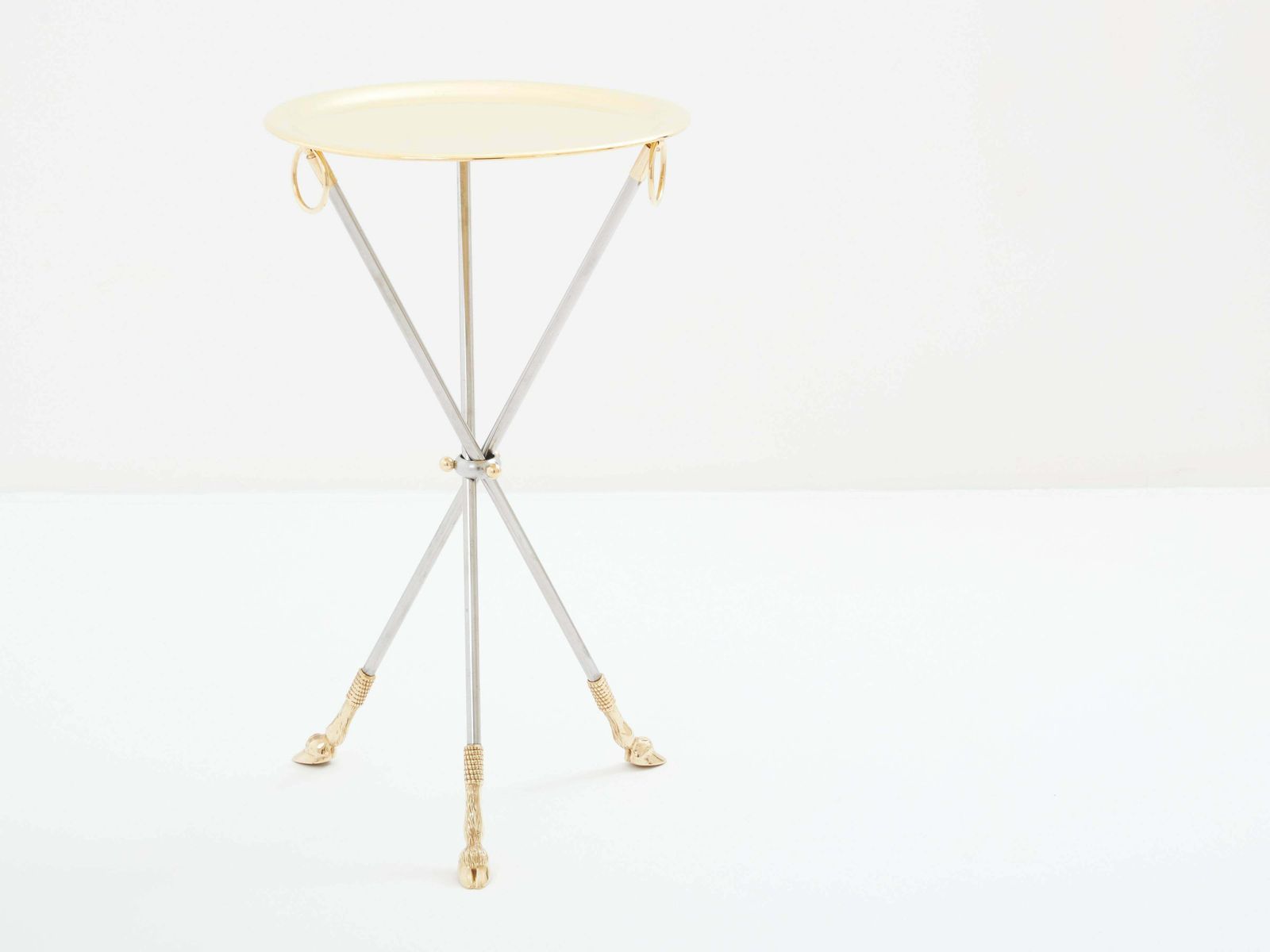 Table guéridon Alberto Orlandi en laiton et acier, années 1970 photo furniture
