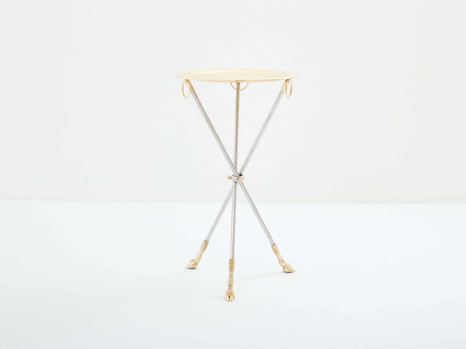 photo furniture Table guéridon Alberto Orlandi en laiton et acier, années 1970