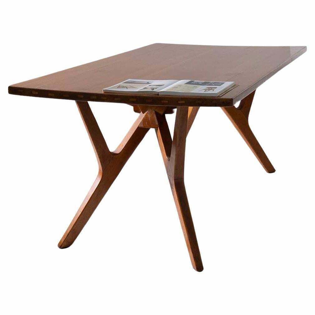 Carlo Mollino Rare Italian Dining Table, Early Patina